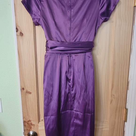 Brand new Pinup Couture satin dress in purple - Picture 3 of 4